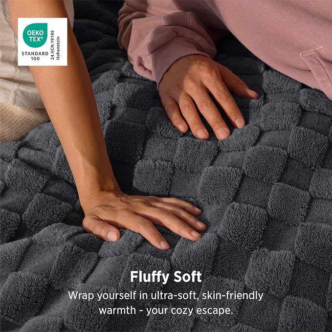 Bedsure GentleSoft Throw Blanket for Couch - Super Soft Cozy Blankets Gifts for Kids Girls, Cute Small Fleece Throws for Bedroom Home Decor, Dark Grey, 50x70 Inches