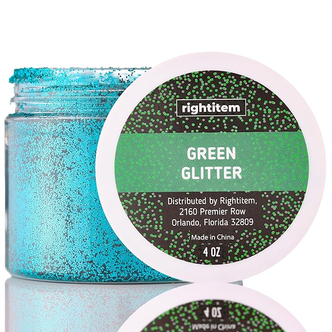 Nail Glitter - Green Fine Glitter in Jar - 4 Oz Glitter for Crafts - Christmas Glitter - Face Glitter - Candle Glitter - Body Glitter