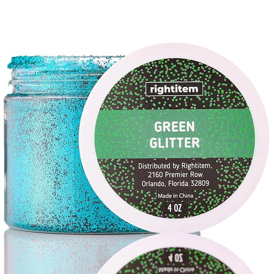 Nail Glitter - Green Fine Glitter in Jar - 4 Oz Glitter for Crafts - Christmas Glitter - Face Glitter - Candle Glitter - Body Glitter