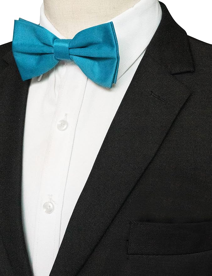 JEMYGINS Solid Color Pre-tied Bow Tie Adjustable Bowtie for Men