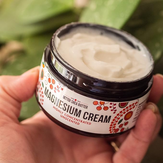 Better Shea Butter Magnesium Cream for Leg Cramps | Relieves Muscle Tension | Night Lotion Safe for Pregnancy, Kids and Babies | Organic and Natural Ingredients | Vegan, Made in USA | (Unscented)