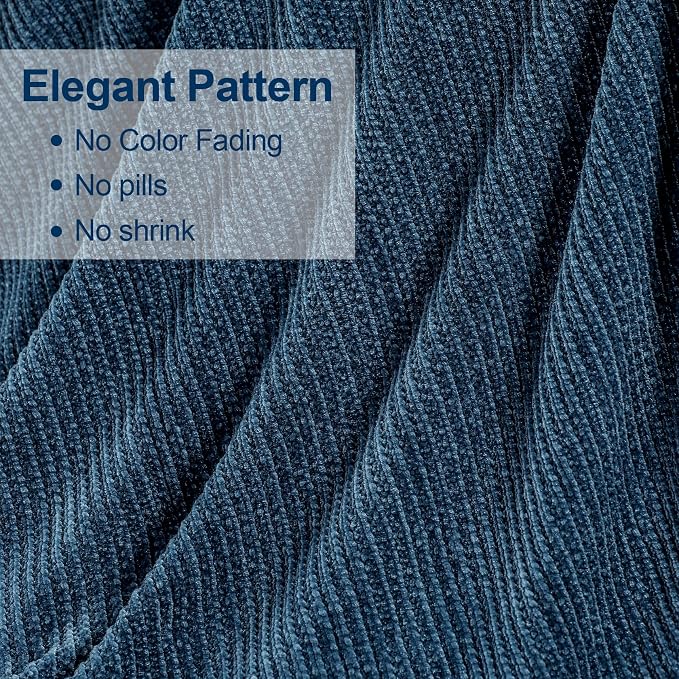Blagic Chenille Throw Blanket for Couch and Bed,Dark Blue,50"x60" | Soft Farmhouse Boho Throw Blanket with Tassels,Decorative for Living Room,Stripe Textured Throws for Bed/Chair/Sofa