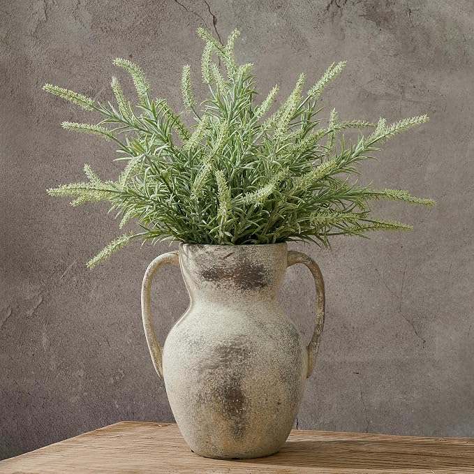 Emotionally Grounded Vase, Vaseking Large Ceramic Rustic Vase with 2 Handles, 8.6 inch Minimalist Decorative Farmhouse Tall Vases for Home Decor, Living Room, Enterway, Wedding, Fired Terra Clay