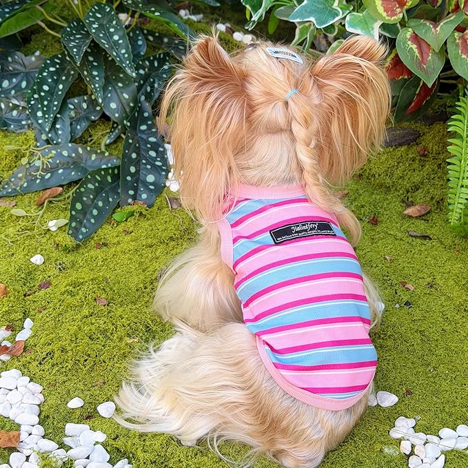 Soft Striped Dog Shirt, Cozy Warm pet Vest for Small Medium Dogs, Classic Puppy cat Clothes for Indoor Outdoor Outfits