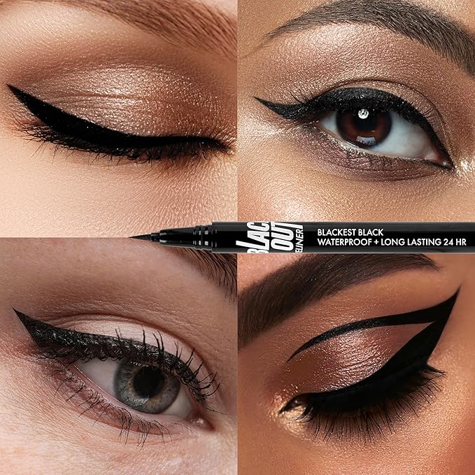 Absolute New York MEBL12 Black Out Eyeliner, Flexible Tapered Tip, Flake Free, Smudge Free
