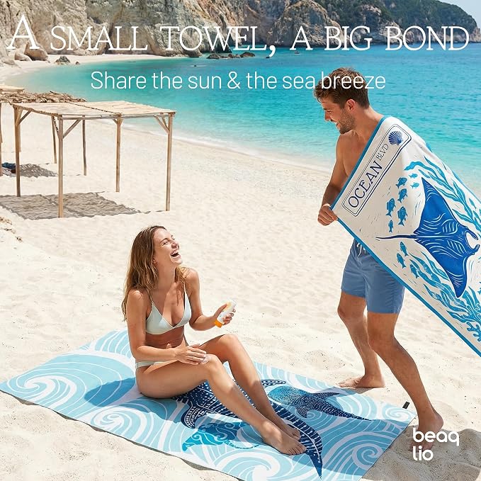 6 Pack Microfiber Beach Towel Oversized with 6pcs Travel Bag, 71 * 36 Cruise Quick Dry XL Beach Towels for Cruise Pool Yoga Gym Gift, Lightweight Absorbent Sandproof Large Beach Essentials