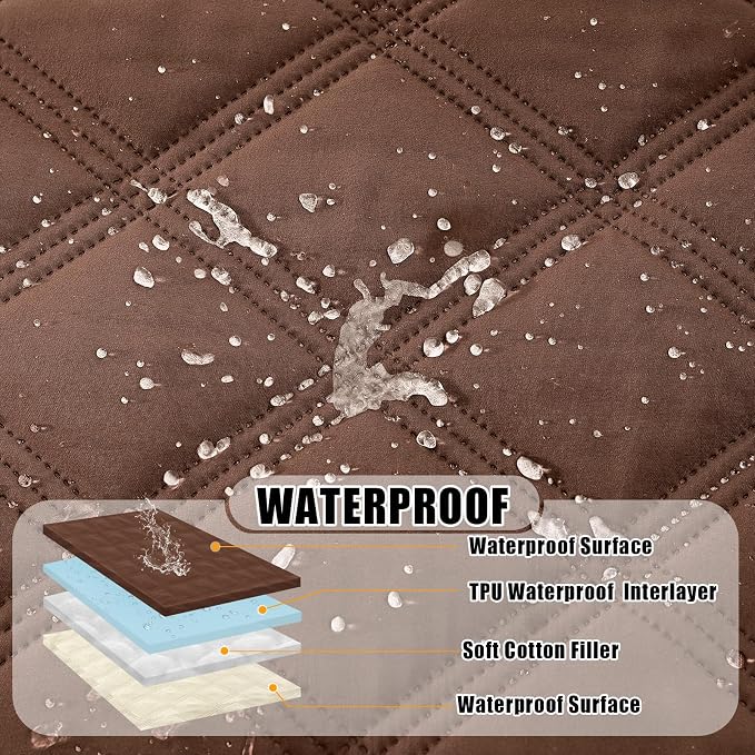 Smiry Waterproof Dog Bed Cover, Reversible Pet Blanket for Sofa Couch | Soft Washable Dog Blanket, Leakproof Couch Cover for Dogs Cats & Furniture Protection, 40x80, Brown/Beige
