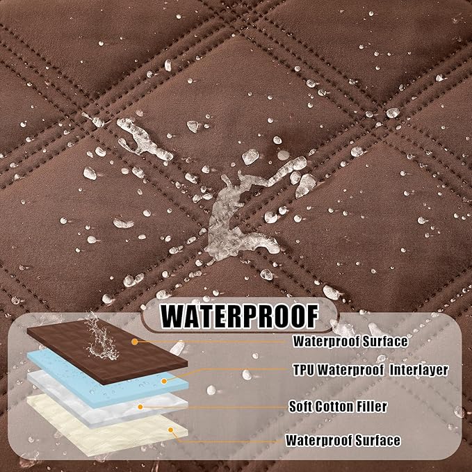 Smiry Waterproof Dog Bed Cover, Reversible Pet Blanket for Sofa Couch | Soft Washable Dog Blanket, Leakproof Couch Cover for Dogs Cats & Furniture Protection, 40x70, Brown/Beige