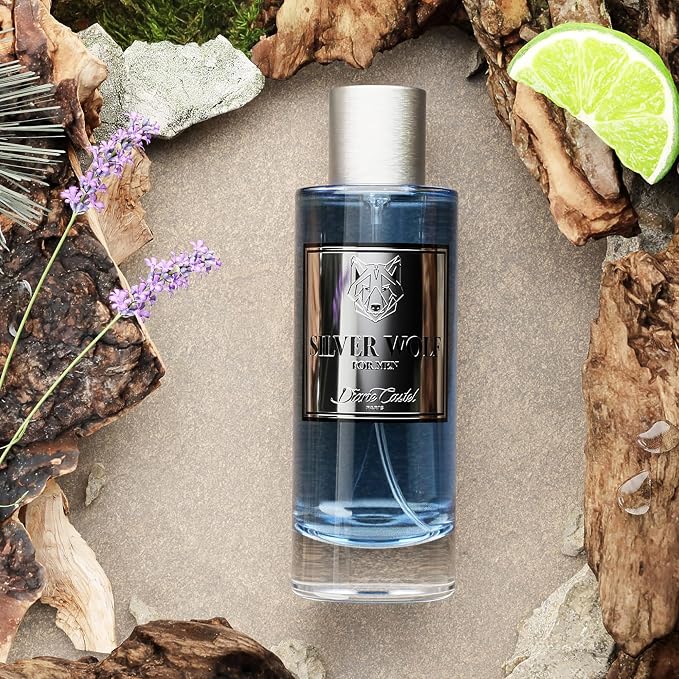 Diane Castel Silver Wolf - Woody Citrus Fragrance - Cologne for Men - Perfume for Men - Top Notes of Elemi, Bergamot, and Mandarin - 3.3 oz
