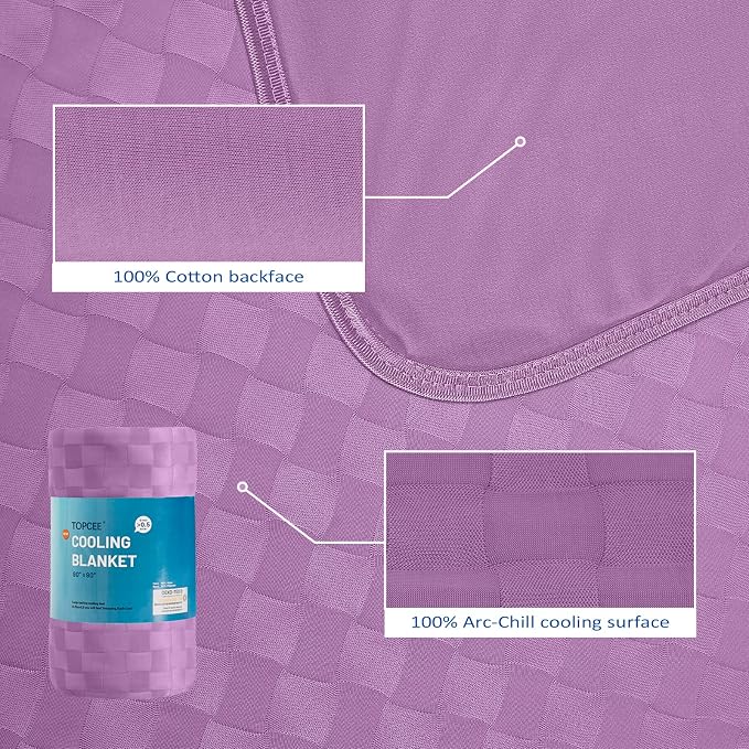 Cooling Blanket, Summer Cooling Blankets for Hot Sleepers, Arc-Chill Q-Max>0.5 Cool Fiber, Oeko-TEX 100% Certified, Soft, Breathable, Double-Side Bed Throw,Keep Cool for Adults Kids 90"x90"