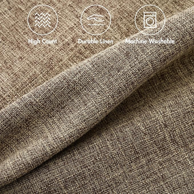 MIULEE Pack of 2 Decorative Linen Burlap Pillow Covers Farmhouse Boho Accent Pillowcases for Sofa Car Couch Bedroom Living Room Decor 20x20 Inch Brown