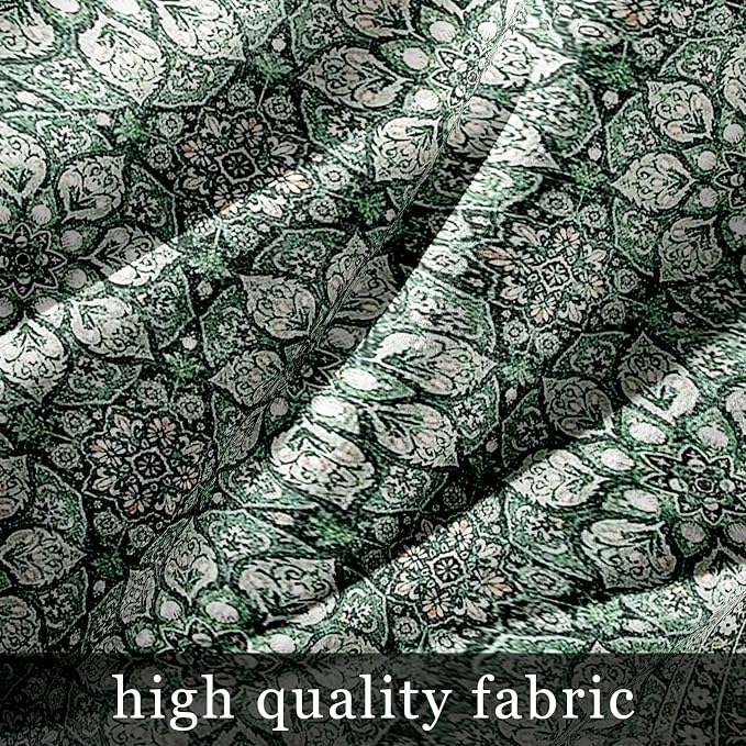 Boho Throw Pillow Covers 12x20 inch Set of 2,Soft Pillowcases Bohemia Carpet Printing Pattern Decorative Sofa Living Room Bed Rectangle Pillow Case Cushion Cover-Green Flower