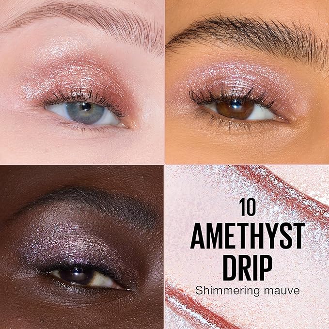 MAYBELLINE Shadow Drip Eye Tint Liquid Eyeshadow, High-Impact, Lightweight Shimmer Eye Shadow with Up To 16HR Wear, Amethyst Drip, 1 Count