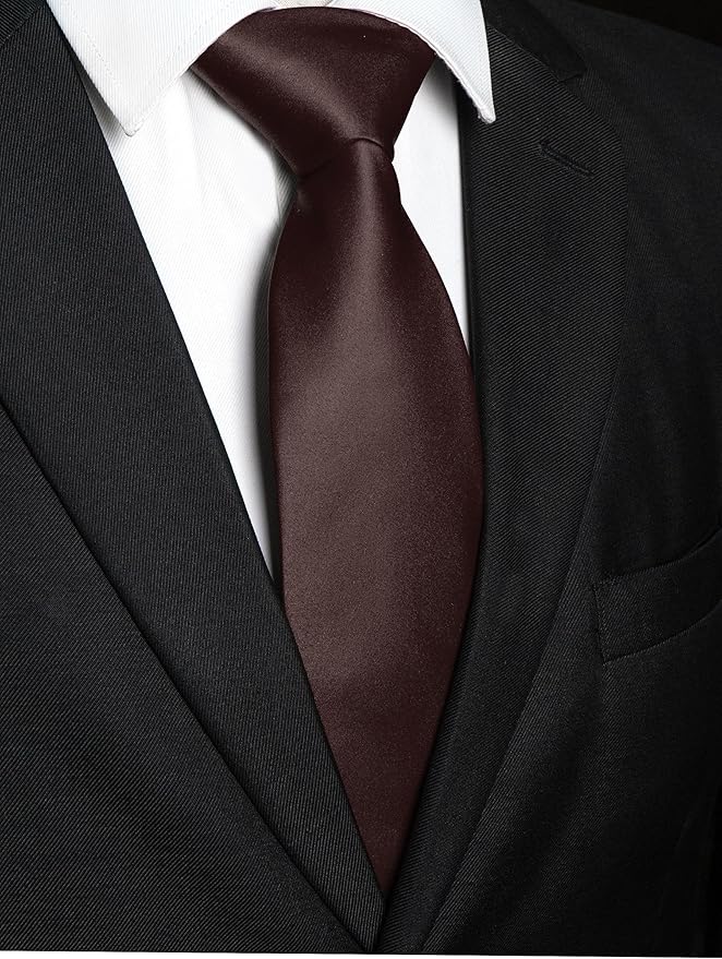 JEMYGINS Solid Color Tie Mens Necktie for Business and Wedding