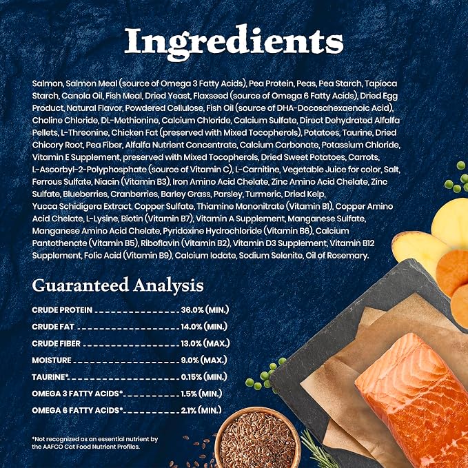 Blue Buffalo Wilderness Salmon Adult 7+ Dry Cat Food, Grain-Free, 5 lb | High Protein, Real Salmon #1 Ingredient, Supports Immunity with Antioxidant-Rich LifeSource Bits, Natural Ingredients