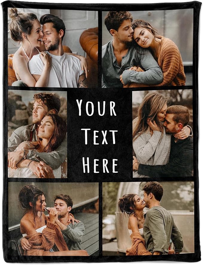 Ship Next Day, Custom Blanket with Picture Customized Photo Blankets Customize, Customizable Blanket, Personalized Christmas Funny Gifts for Couple, Girlfriend, Boyfriend, Mom, Dad, Wife, Husband
