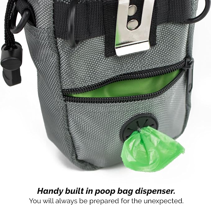 Dog Treat Pouch for Training with Poop Bag Dispenser