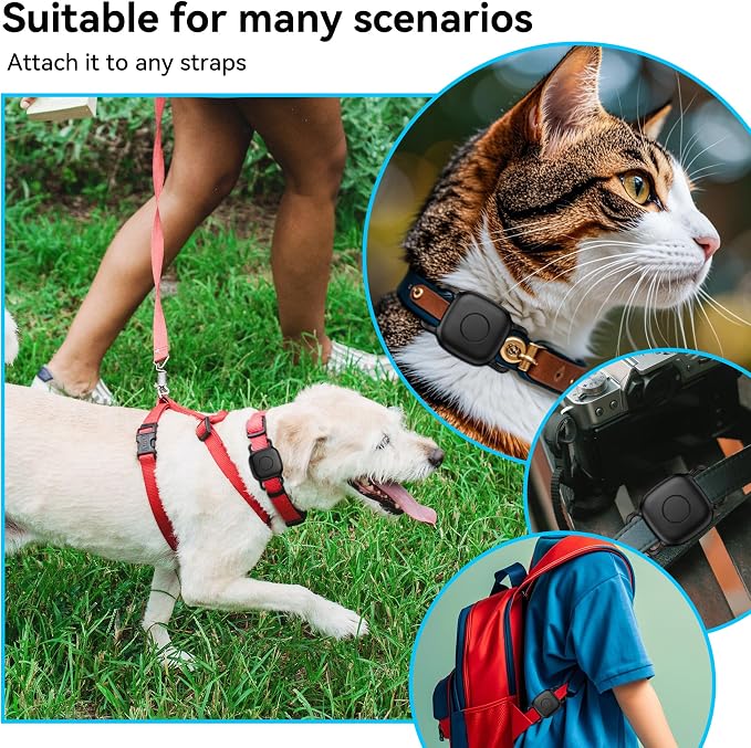 DDJ Waterproof Dog Collar Holder for Life360 Tile Mate Tracker, 2-Pack Durable Silicone Cover, Anti Lost for Life 360 Tile Tracker Case for Cat & pet Collars, Easy Installation, Lightweight, Black