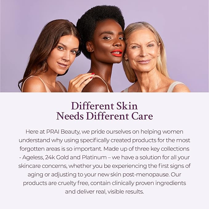 PRAI Beauty Ageless Crepe-Correct Body Creme - Anti-Aging and Anti-Wrinkle Body Cream for Crepe Skin - Body Skin Care Products for Ageless-Looking Skin - 4 Oz