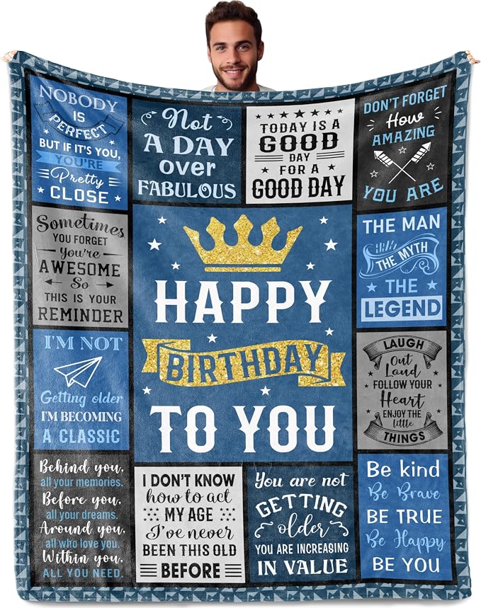 Birthday Gifts for Men, Men Gifts for Birthday, Man Birthdays Gift Ideas | Funny Birthdays Gift for Man, Cool Birth Present for Him Blanket 50"X60"