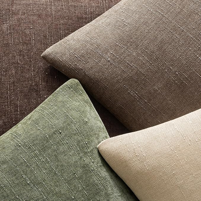 MIULEE Textured Chenille Throw Pillow Covers 20x20 Inch Sage Geen | Pack of 2 Decorative Soft Throw Pillows, Solid Textured Cushion Covers, Modern Home Decor for Couch Sofa Bedroom Living Room