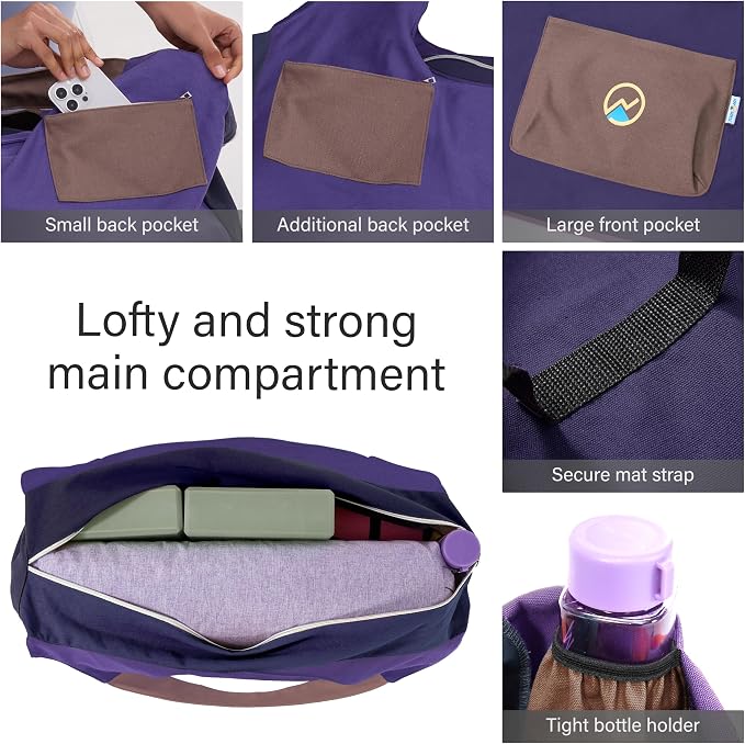 JoYnWell Yoga Bags and Carriers Fits All Your Stuff, Extra Large Yoga Mat Bag Full Zip Yoga Mat Bag with 3 Zipper pockets