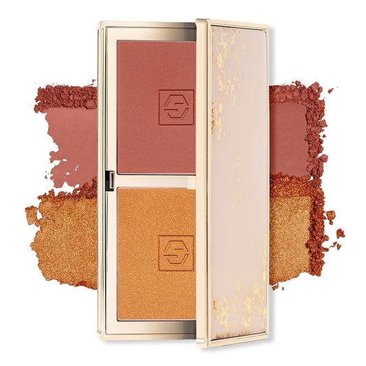 Jouer Blush Bouquet Duo 2 Shade Blush Palette High Pigment Powder Natural Flush Beauty Cosmetics Vitamin E Talc-Free Paraben, Gluten & Cruelty Free