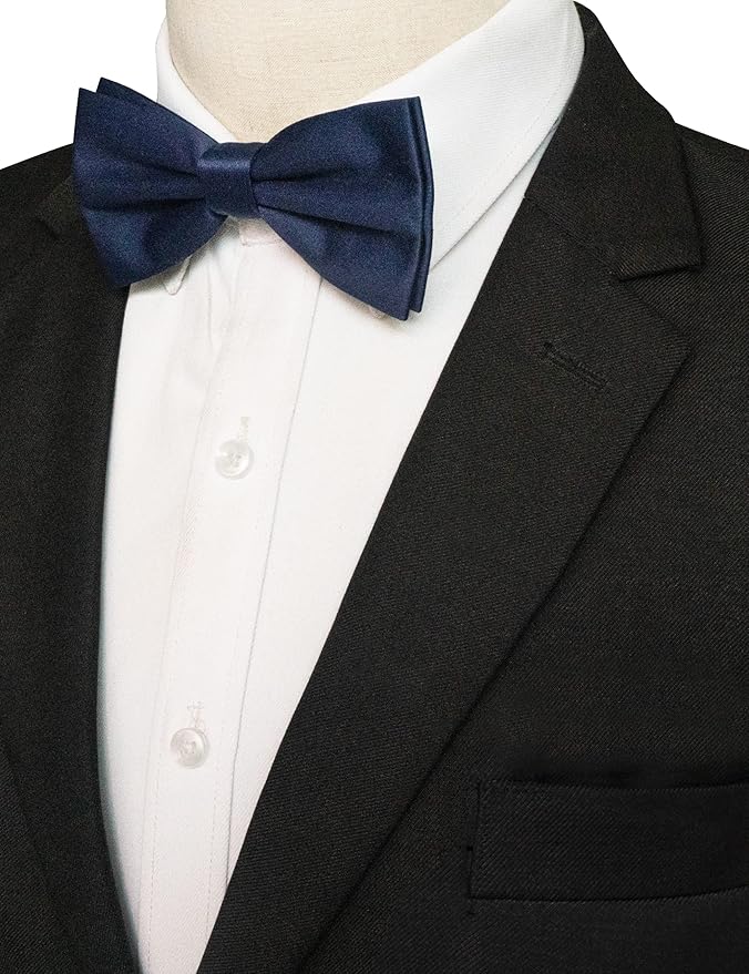 JEMYGINS Solid Color Pre-tied Bow Tie Adjustable Bowtie for Men