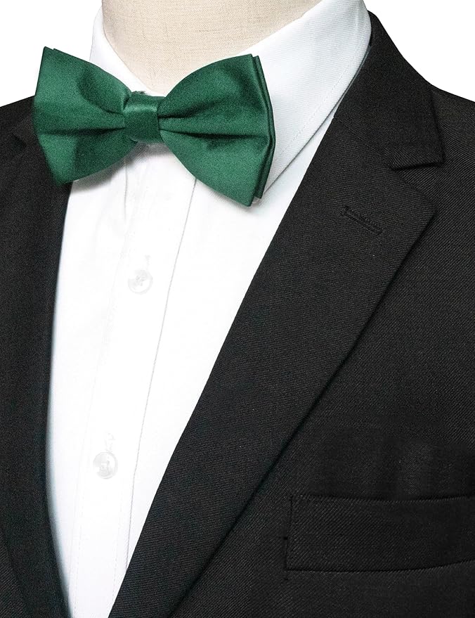 JEMYGINS Solid Color Pre-tied Bow Tie Adjustable Bowtie for Men