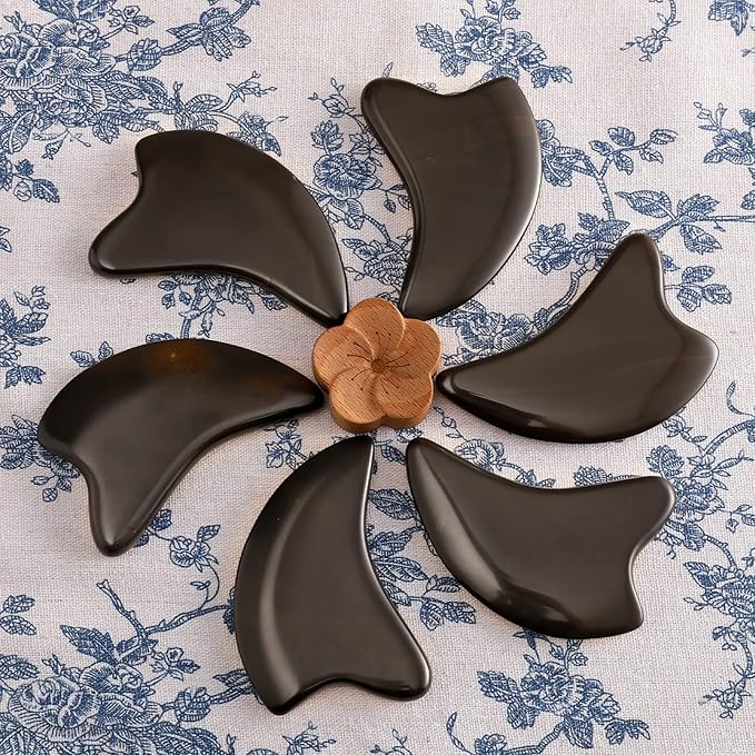 SINOKF Bian Stone Gua Sha Facial Tools Scraping Massage Face Guasha Board Scraping Plate