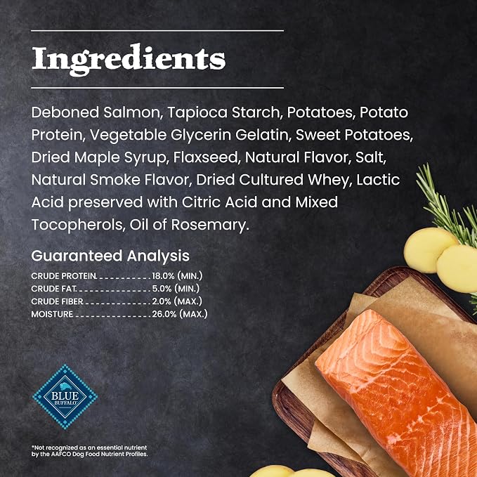 Blue Buffalo Wilderness Salmon Crunchy Dog Biscuits, Grain-Free, 24 oz | Real Salmon #1 Ingredient, High Protein Dog Treats, No Artificial Preservatives