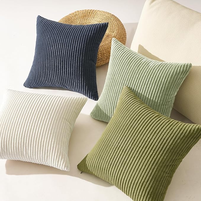 Topfinel Decorative Velvet Pillow Covers 18x18 Muted Teal Boho Farmhouse Couch Throw Pillows for Bed Pack of 4 Accent Modern Pillowcase Sofa Livingroom Home Decor