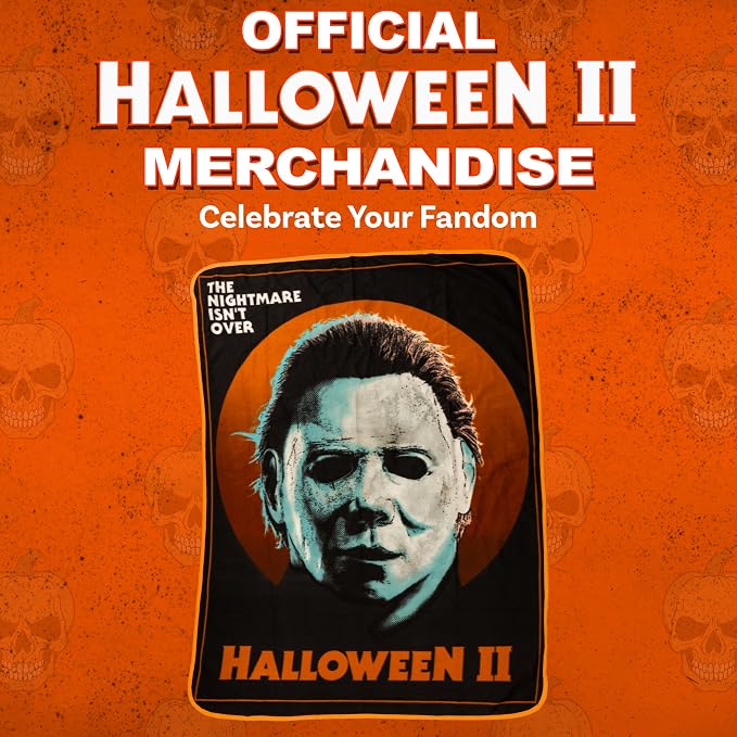 Silver Buffalo Halloween II, Fleece Throw Blanket, 45x60in | The Nightmare Isn't Over, Soft and Cozy, 180 GSM
