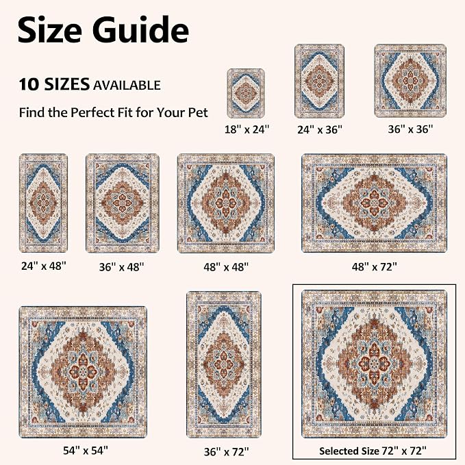 Washable Pee Pads for Dogs, Reusable Puppy Potty Training Pads, Ultra-Absorbent Thick Waterproof Leak-Proof Non-Slip Pads & Mat for Crate, Playpen, Floor, Whelping & Housebreaking , 1 Pack 72"x72"