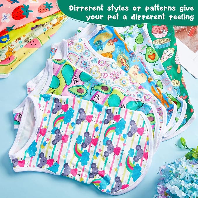 10 Pack Dog Shirts Cute Summer Cartoon Puppy Clothes, Soft Breathable Pet T-Shirts, Printed Sleeveless Washable for Small Medium Dogs Cats(Large)