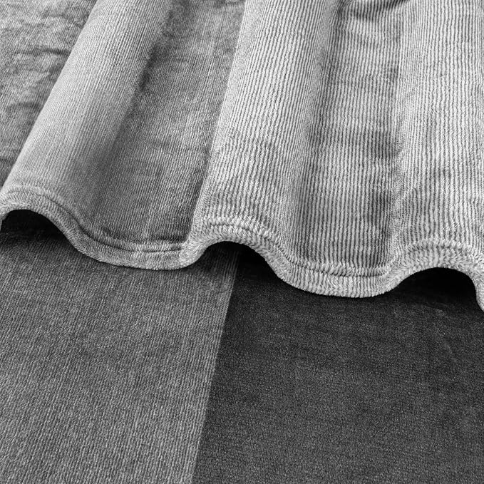 PAVILIA Gray Ombre Fleece Throw Blanket for Couch Sofa Bed, 60x80 Twin | Gradient, Soft Plush Flannel Fleece, Lightweight Accent Blanket, Warm All Season, Machine Washable, Cozy Decor Gift