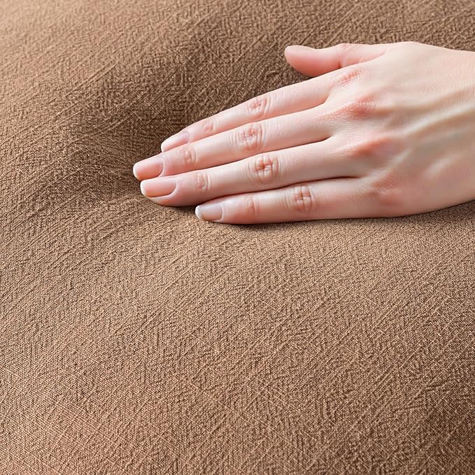 MIULEE Linen Fringe Decorative Fall Euro Throw Pillow Covers Brown 28x28 | Set of 2, Cottagecore Decor, Boho Farmhouse Neutral Pillow Covers, Rustic Fall Couch Cushion Cases for Sofa Bed Living Room