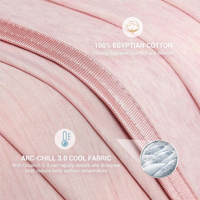 Elegear Arc-Chill 3.0 Cooling Blankets for Hot Sleepers, Throw Size, Pink | Q-Max>0.5 Cooling Fabric, Absorbs Heat to Keep Body Cool, Breathable Summer Blankets for Night Sweats & Menopause, 51"x67"