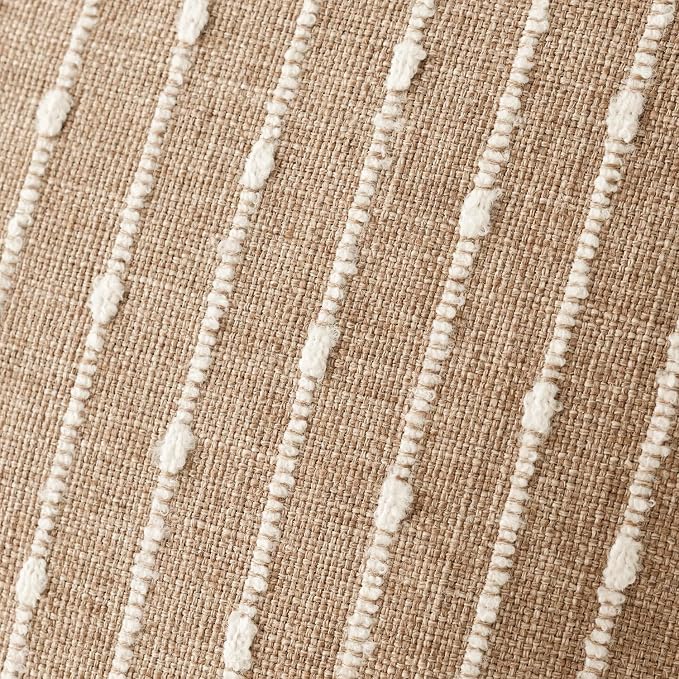 Foindtower Pack of 2 Decorative Jacquard Boucle Throw Pillow Covers Accent Textured Striped Pillowcases Soft Cozy Boho Modern Cushion for Couch Sofa Bedroom Living Room Home Decor 22x22 Inch Camel