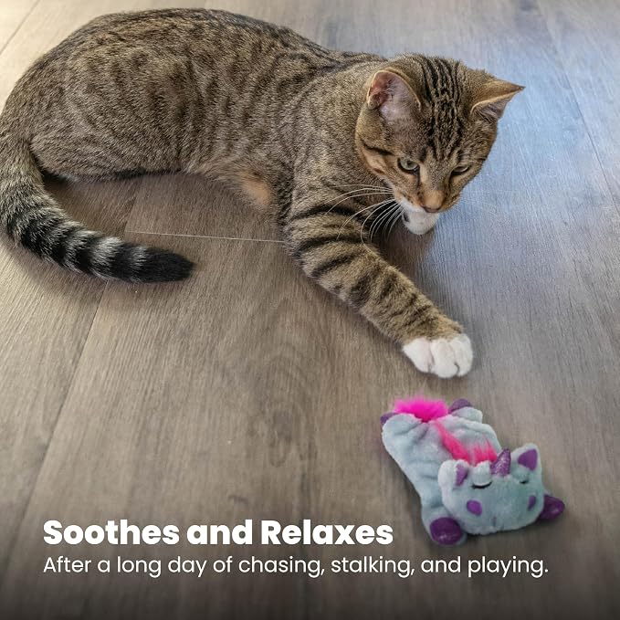 Catstages Cuddle Pal Unicorn Soothing Plush Purple Cat Toy, 8.5" x 5.5"