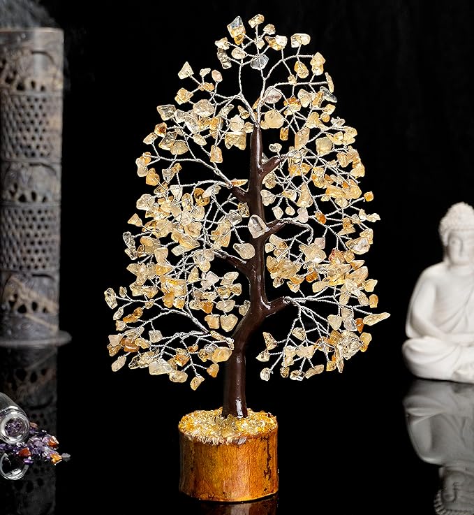 Citrine Chakra Tree of Life, Handmade Gemstone Tree, Crystal Tree of Life, Feng Shui Tree for Positive Energy, Artificial Tree, Crystal Decorations, Money Tree, Healing Crystals, Spiritual Gift