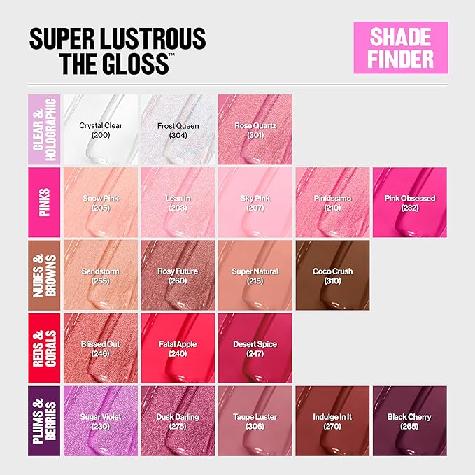 REVLON Super Lustrous Lip Gloss, Non-Sticky, Hydrating, High Shine Finish, 275 Dusk Darling, 0.13 oz (Pack of 2)