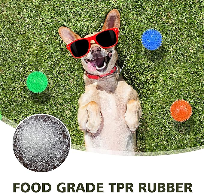 petizer 6 Pack 2.5” Squeaky Dog Toy Balls, Floating Dogs Pool Balls, Spiky Dog Balls, Durable Interactive Fetch Toys for Puppy, Dog Chew Toys for Teething (2.5", Small Dog)