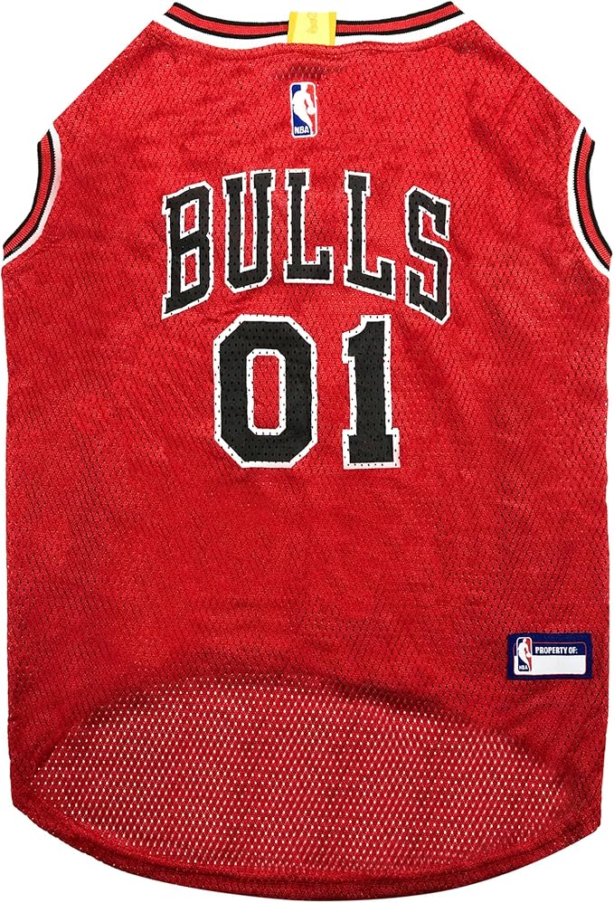 Pets First NBA CHICAGO BULLS DOG Jersey, Medium - Tank Top Basketball Pet Jersey
