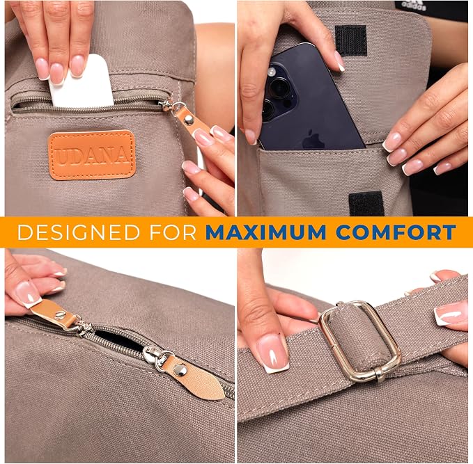 UDANA Canvas Yoga Mat Bag for Women & Men, Full-Zip Carrier with 3 Pockets & Adjustable Strap, Stylish Gym & Pilates Bag – Available in Multiple Sizes