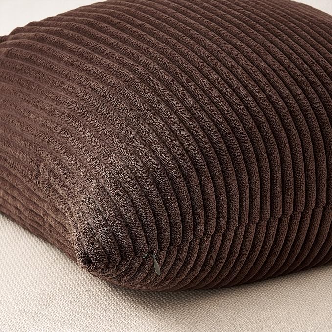 Topfinel 20 by 20 Pillow Covers Set of 4 Rustic Modern Soft Corduroy Striped Decorative Cushion Cover Gold Brown Gradient Farmhouse Pillow Case for Sofa Couch Living Room Bedroom