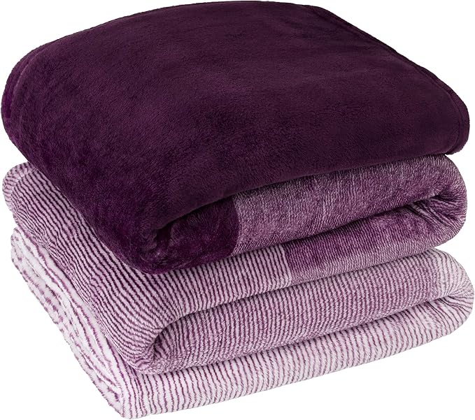 PAVILIA Purple Ombre Fleece Throw Blanket for Couch Sofa Bed, 50x60 | Gradient, Soft Plush Flannel Fleece, Lightweight Accent Blanket, Warm All Season, Machine Washable, Cozy Decor Gift