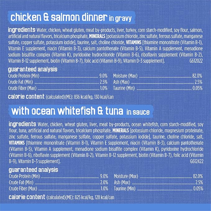 Friskies Purina Wet Cat Food Variety Pack, Shreds with Beef, Turkey & Cheese Dinner, Chicken & Salmon Dinner, and with Ocean Whitefish and Tuna - 5.5 oz. Cans (Pack of 80)