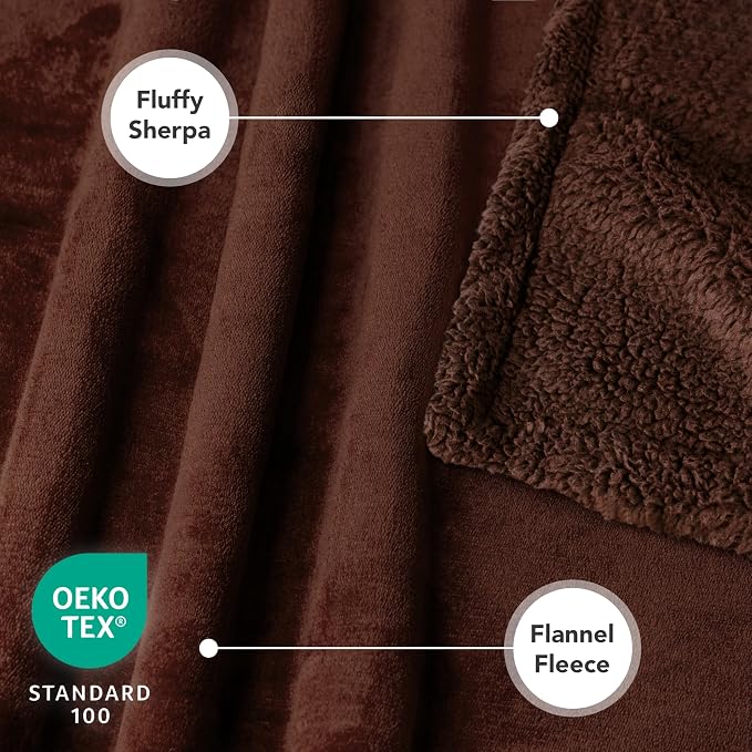 PetAmi Waterproof Dog Blanket for Large Dog Pet, 90x90 Queen, Brown Sherpa | 460 GSM Sherpa Fleece Reversible, Pee Proof Cat Blanket, Furniture Protector Cover for Bed Sofa Kennel, Washable, Queen Size