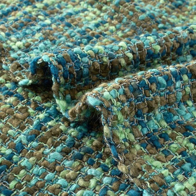 Multi-Color Cable Woven Throw Blanket for Couch - 60"X80" | Multicolored Boho Style,Super Soft Warm Cozy Chunky Blankets with Decorative Tassels for Bed and Sofa,Green